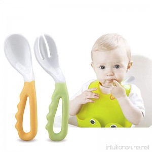 2 Pack Baby Spoon and Fork Set Toddler Training Learning Spoons Forks Graduates Fun Pack Utensils 2 Piece Set - B078ZB3Z85